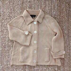 Ralph Lauren Neutral Tan Knit Button-Front Cardigan